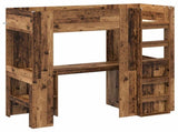 Loft Bed Frame with Desk Old Wood 75 x 190 cm Engineered Wood 3410433