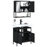 2 Piece Bathroom Furniture Set Black Engineered Wood 3214655