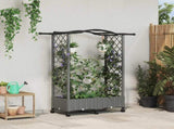 Raised Bed with Trellis and Roof Light Grey 124 x 40 x 129 cm 3423012