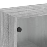 Wall Cabinet with Glass Doors Grey Sonoma 68x37x68.5 cm 836495