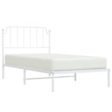Metal Bed Frame without Mattress with Headboard White 100x190cm 373930