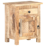 ZNTS Bedside Cabinet 40x30x50 cm Rough Mango Wood 320234