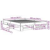 Bed Frame without Mattress Smoked Oak 140x200 cm Engineered Wood 3295475