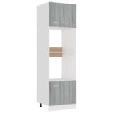 Microwave Cabinet Lyon Grey Sonoma 60x57x207 cm Engineered Wood 3334021