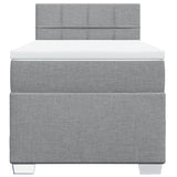 Box Spring Bed with Mattress Light Grey 100x200 cm Fabric 3285799