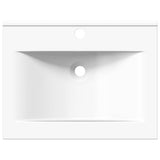 Rectangular Ceramic Basin Sink White with Faucet Hole 60x46 cm 140686