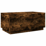 Coffee Table with LED Lights Smoked Oak 90x50x40 cm 839879