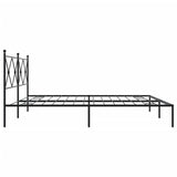 Metal Bed Frame without Mattress with Headboard Black 200x200cm 376509
