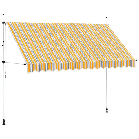 Manual Retractable Awning 350 cm Yellow and Blue Stripes 43229