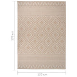 Outdoor Flatweave Rug 120x170 cm Brown Stripes 340865