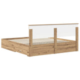 Bed Frame with Drawer Artisan Oak 180 x 200 cm Engineered Wood 3408237