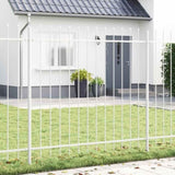 Garden Fence 9 pcs White 15.3 x 1.5 m Powder-coated Steel 3334182