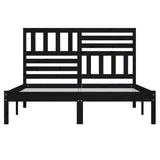 Bed Frame without Mattress Black Solid Wood Pine 140x190 cm 3101007