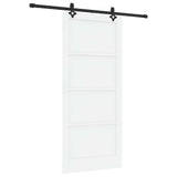 Sliding Door White and Black 93 x 211 cm Solid Pine Wood 3333517