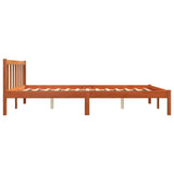 Bed Frame without Mattress Wax Brown 150x200 cm King Size Solid Wood Pine 844810