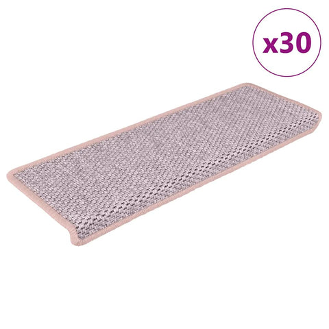 ZNTS Stair Mats Self-adhesive Sisal-Look 30 pcs 65x21x4 cm Red 3365888