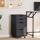 Rolling Cabinet with Drawers MOSS Grey Solid Wood Pine 355905