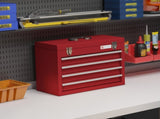 Lockable Metal Tool Box, 4 Drawer Tool Chest with Latches, Handle, Ball Bearing Runners, Red T3398P343059