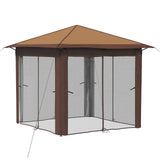 Gazebo with 4 Sidewalls 2.6 x 2.6 m Beige and Brown 42036805