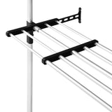 ZNTS Telescopic Wardrobe System with Rods and Shelf Aluminium 321113