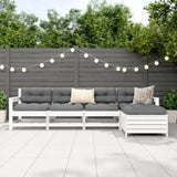 ZNTS 5 Piece Garden Sofa Set White Solid Wood Pine 3250853