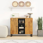 ZNTS Sideboard with 2 Doors 90x33x75 cm Solid Wood Mango 352928