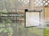 Polytunnel Greenhouse Walk-in Grow House with Plasric Cover, Door, Mesh Window and Steel Frame, 3 x T3398P318593
