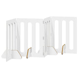 Folding Pet Fence 4 pcs White 201 x 38 x 70 cm Engineered Wood 8005954
