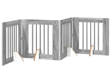 Foldable Dog Gate with Stands 4 pcs Grey Sonoma 241 cm 892100