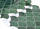 Fish Scale Tile 50 pcs Dark Green 30 x 30 cm 42046218