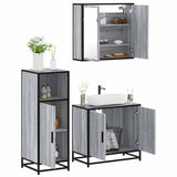 3 Piece Bathroom Furniture Set Grey Sonoma Engineered Wood 3300948