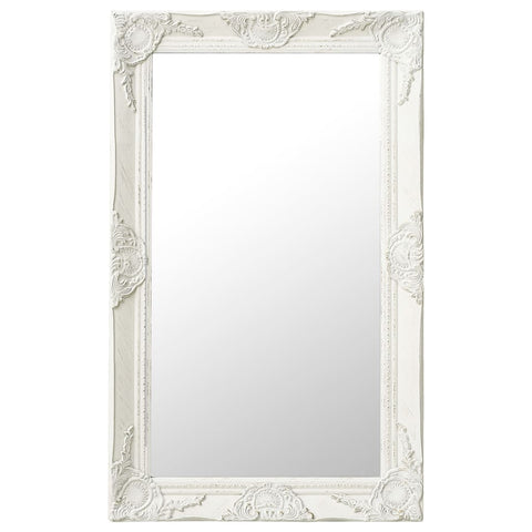 ZNTS Wall Mirror Baroque Style 50x80 cm White 320320