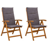 Reclining Garden Chairs 2 pcs Natural Solid Acacia Wood 42041428