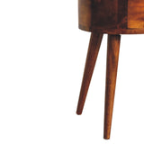 Mini Chestnut Rounded Bedside Table IN3331