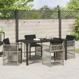 Garden Dining Set 5 pcs Light Grey Poly Rattan 3380791