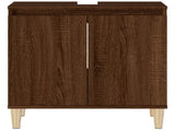 Sink Cabinet Brown Oak 58x33x60 cm Engineered Wood 821259