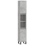 ZNTS 3 Piece Bathroom Cabinet Set Concrete Grey Engineered Wood 3187801