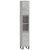 ZNTS 3 Piece Bathroom Cabinet Set Concrete Grey Engineered Wood 3187801