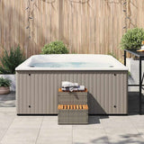Hot Tub Step Grey 50x50x50,5 cm Poly Rattan and Solid Acacia 4103941
