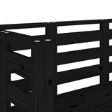 Garden Bench Black Solid pine wood 111.5x53x71 cm Durable 825139