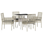 Garden Dining Set 5 pcs Grey Poly rattan 3334934