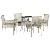 Garden Dining Set 5 pcs Grey Poly rattan 3334934