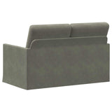 2 Seater Sofa Light Grey 130 x 81 x 82 cm Corduroy Fabric 42041067