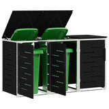 Wheelie Bin Storage Black 207 x 77.5 x 112.5 cm Stainless Steel 3422238