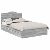 Storage Bed Grey Sonoma 135 x 190 cm Engineered Wood 3413108