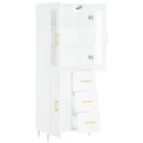 Highboard White 69.5x34x180 cm Engineered Wood 3198649