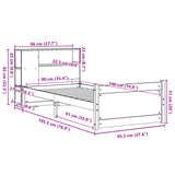 Bookcase Bed without Mattress White 90x190cm Single Solid Wood Pine 3322450