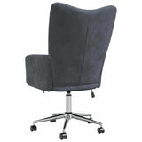 Relaxing Chair with Wheel Dark Grey 69 x 61.5 x 102 cm Velvet 42022457