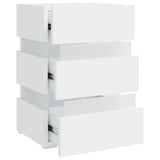 LED Bedside Cabinet White 45x35x67 cm Engineered Wood 326840
