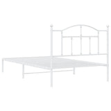 Metal Bed Frame without Mattress with Headboard White 100x200cm 353483